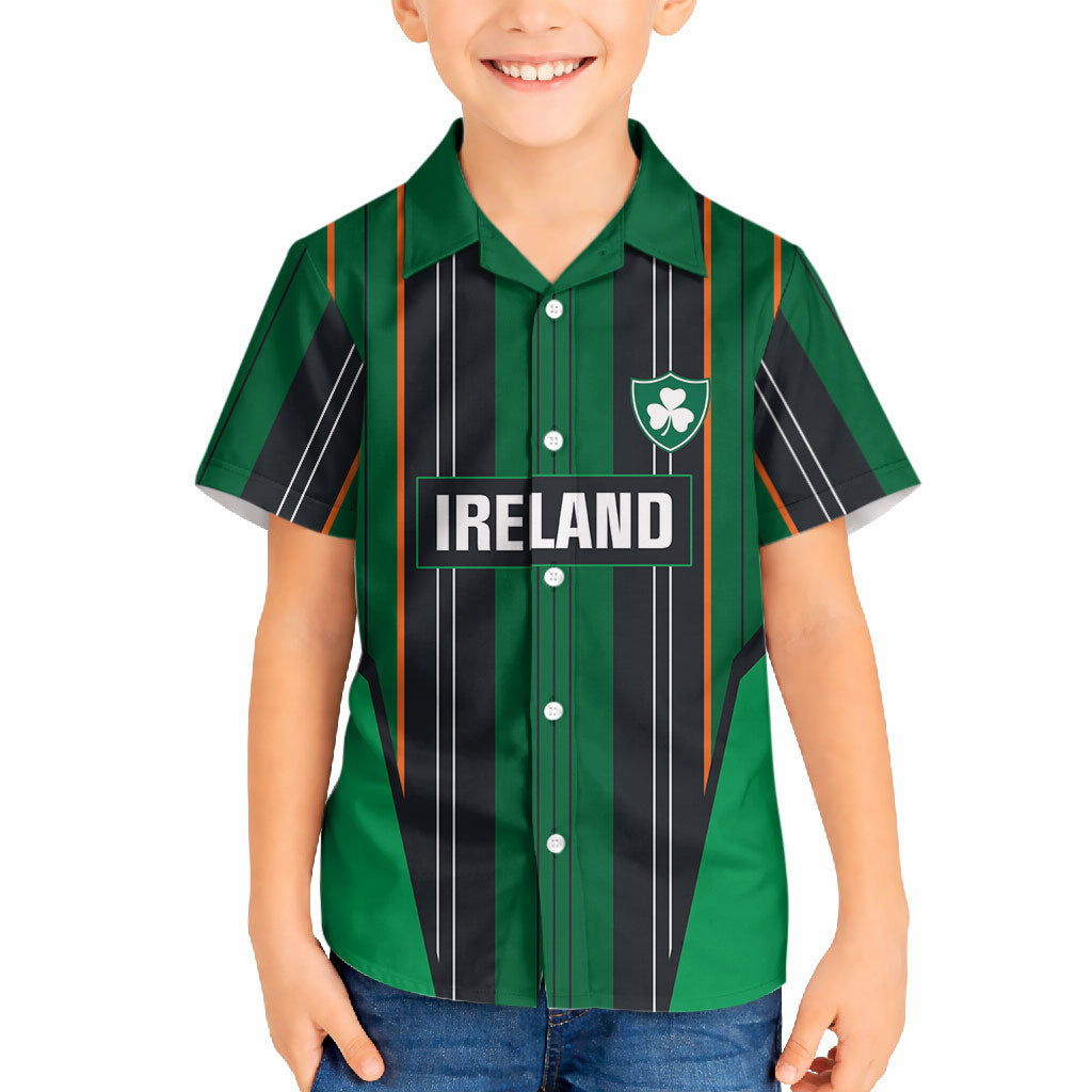2026 Autumn Rugby Nations Ireland Custom Hawaiian Shirt Shamrock Gold Green Stripes Style