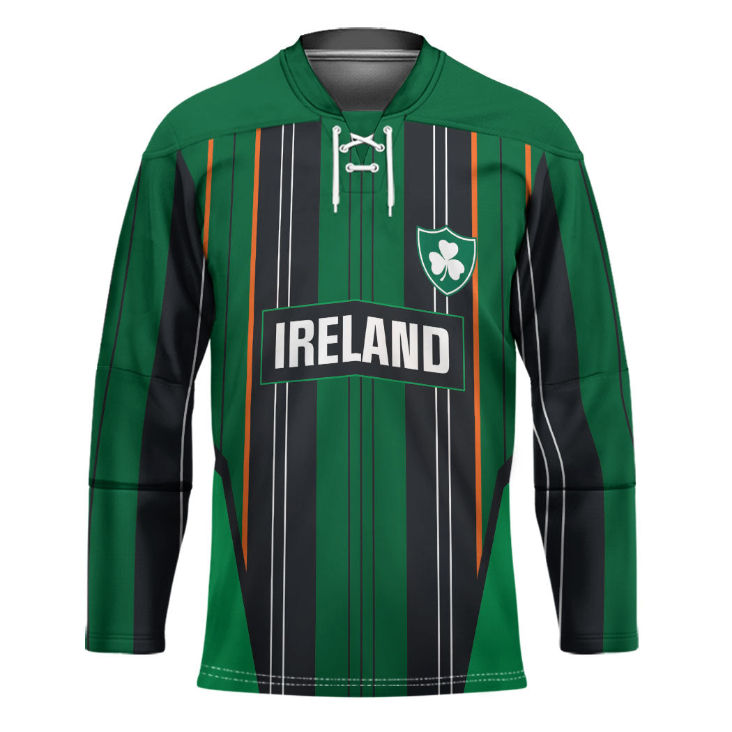 2026 Autumn Rugby Nations Ireland Custom Hockey Jersey Shamrock Gold Green Stripes Style