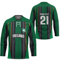 2026 Autumn Rugby Nations Ireland Custom Hockey Jersey Shamrock Gold Green Stripes Style