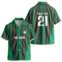 2026 Autumn Rugby Nations Ireland Custom Kid Hawaiian Shirt Shamrock Gold Green Stripes Style