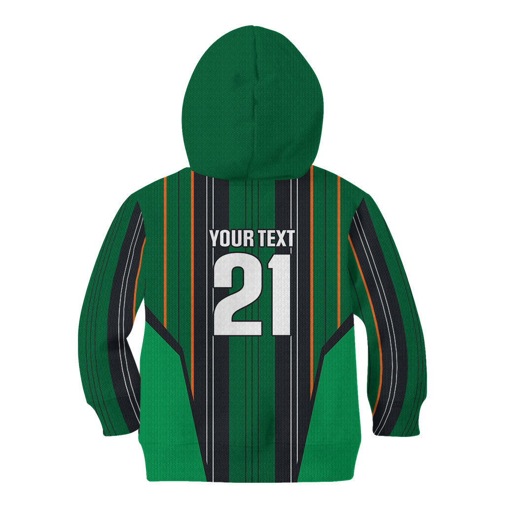 2026 Autumn Rugby Nations Ireland Custom Kid Hoodie Shamrock Gold Green Stripes Style