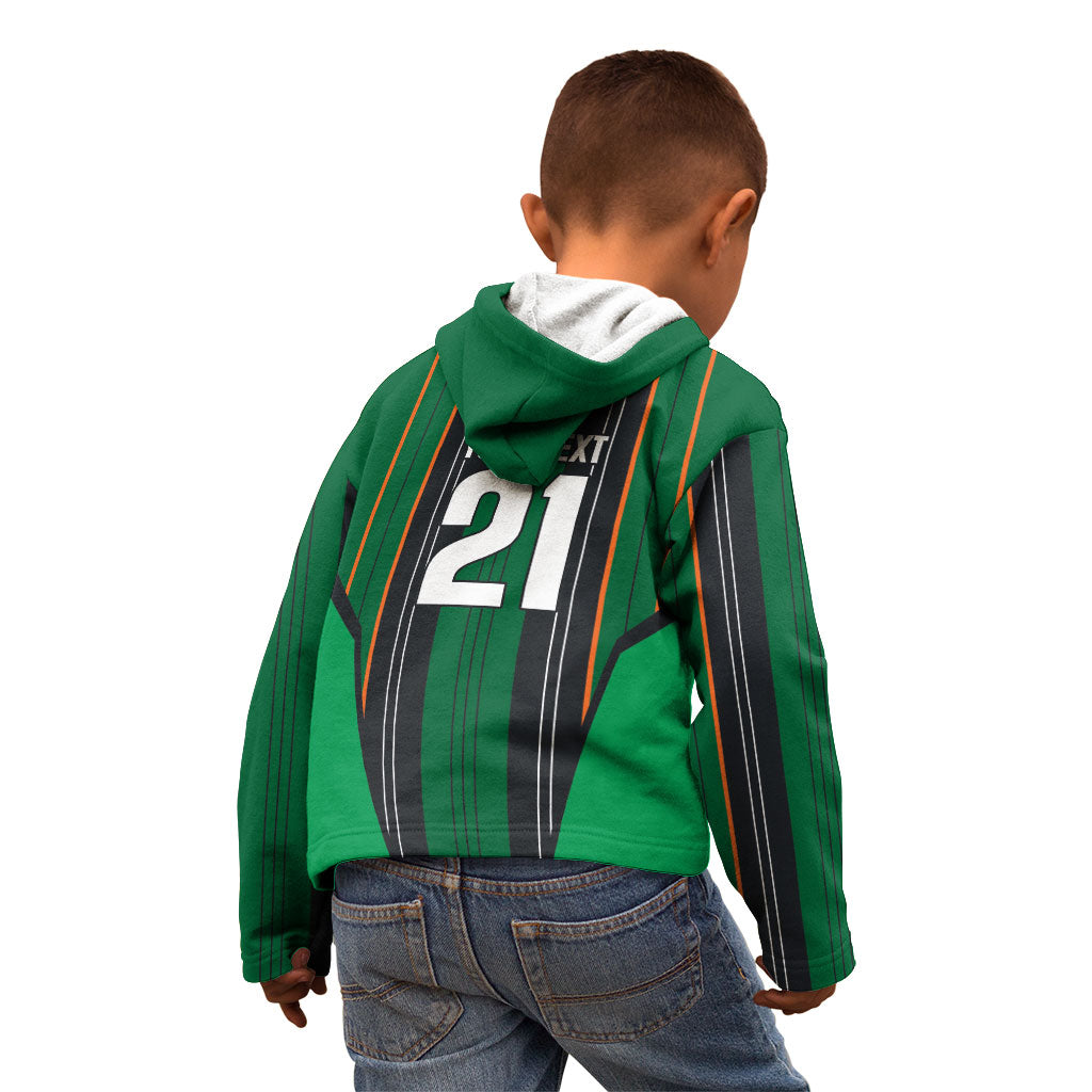 2026 Autumn Rugby Nations Ireland Custom Kid Hoodie Shamrock Gold Green Stripes Style