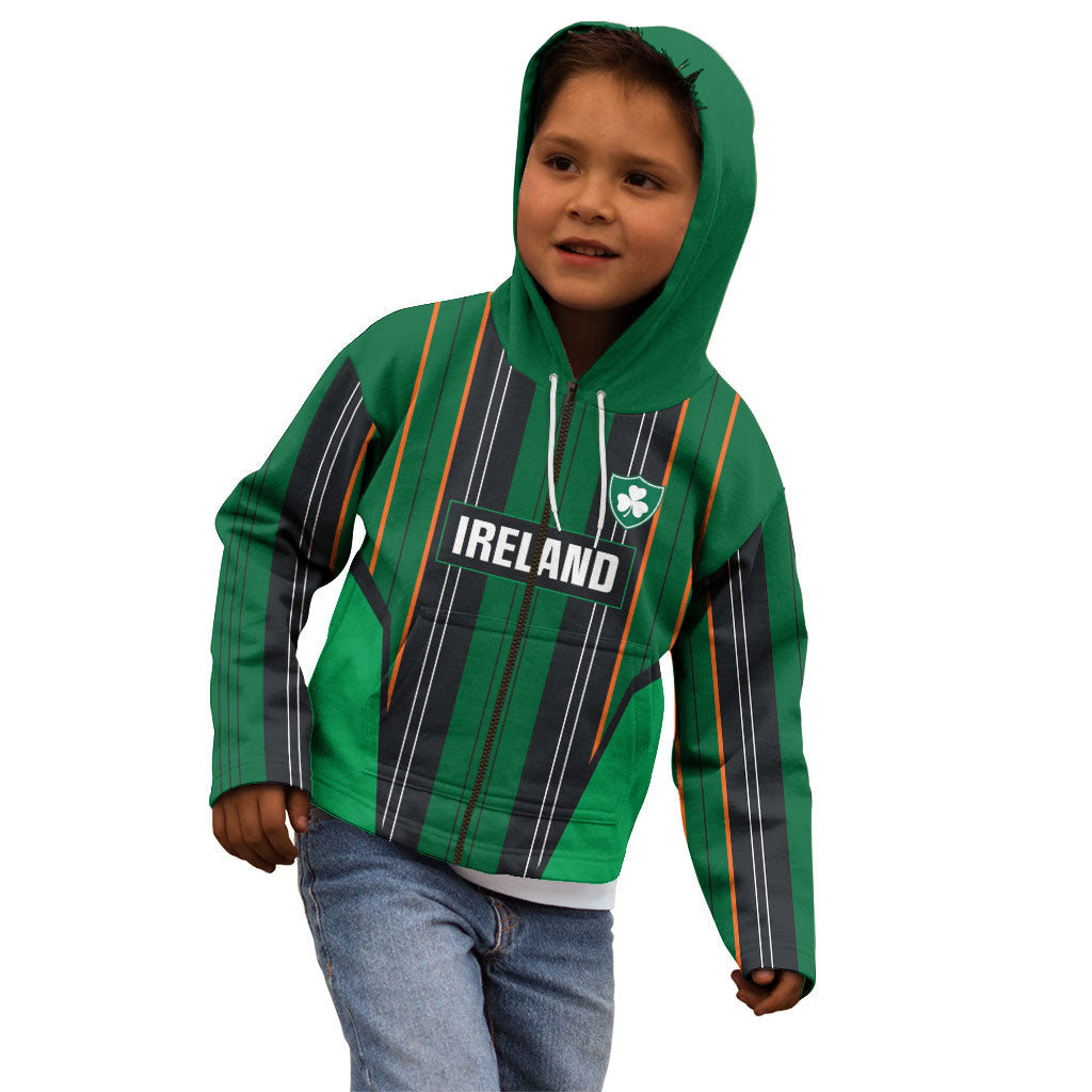 2026 Autumn Rugby Nations Ireland Custom Kid Hoodie Shamrock Gold Green Stripes Style
