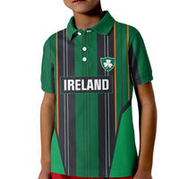 2026 Autumn Rugby Nations Ireland Custom Kid Polo Shirt Shamrock Gold Green Stripes Style