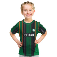 2026 Autumn Rugby Nations Ireland Custom Kid T Shirt Shamrock Gold Green Stripes Style