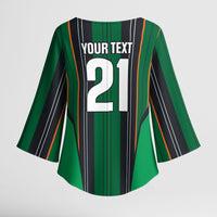 2026 Autumn Rugby Nations Ireland Custom Kimono Sleeve Blouse Shamrock Gold Green Stripes Style