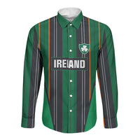 2026 Autumn Rugby Nations Ireland Custom Long Sleeve Button Shirt Shamrock Gold Green Stripes Style