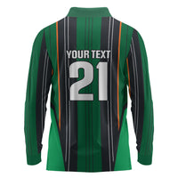2026 Autumn Rugby Nations Ireland Custom Long Sleeve Polo Shirt Shamrock Gold Green Stripes Style