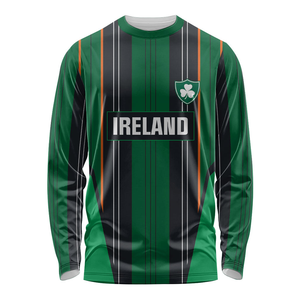 2026 Autumn Rugby Nations Ireland Custom Long Sleeve Shirt Shamrock Gold Green Stripes Style