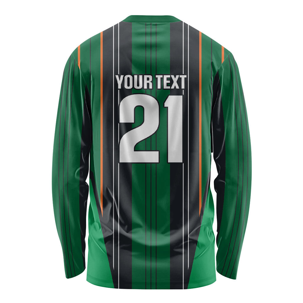 2026 Autumn Rugby Nations Ireland Custom Long Sleeve Shirt Shamrock Gold Green Stripes Style