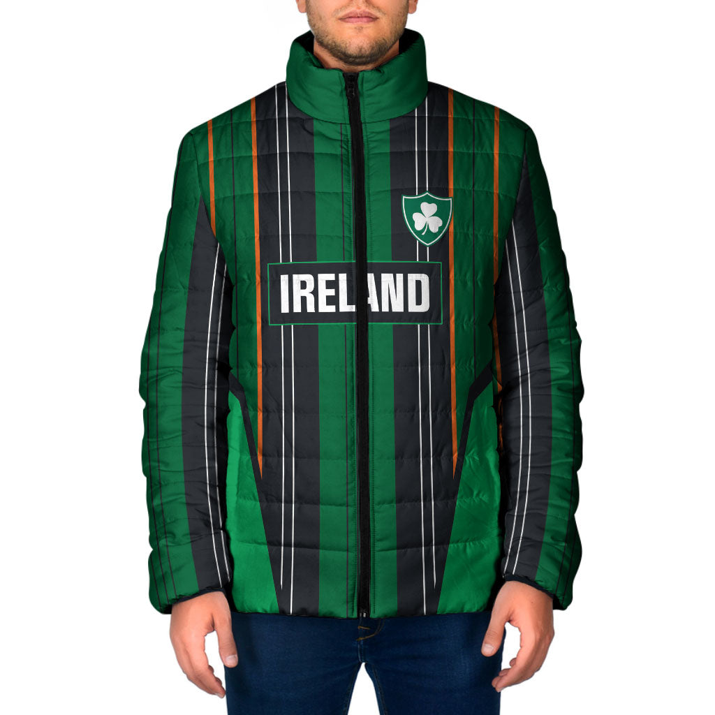 2026 Autumn Rugby Nations Ireland Custom Padded Jacket Shamrock Gold Green Stripes Style