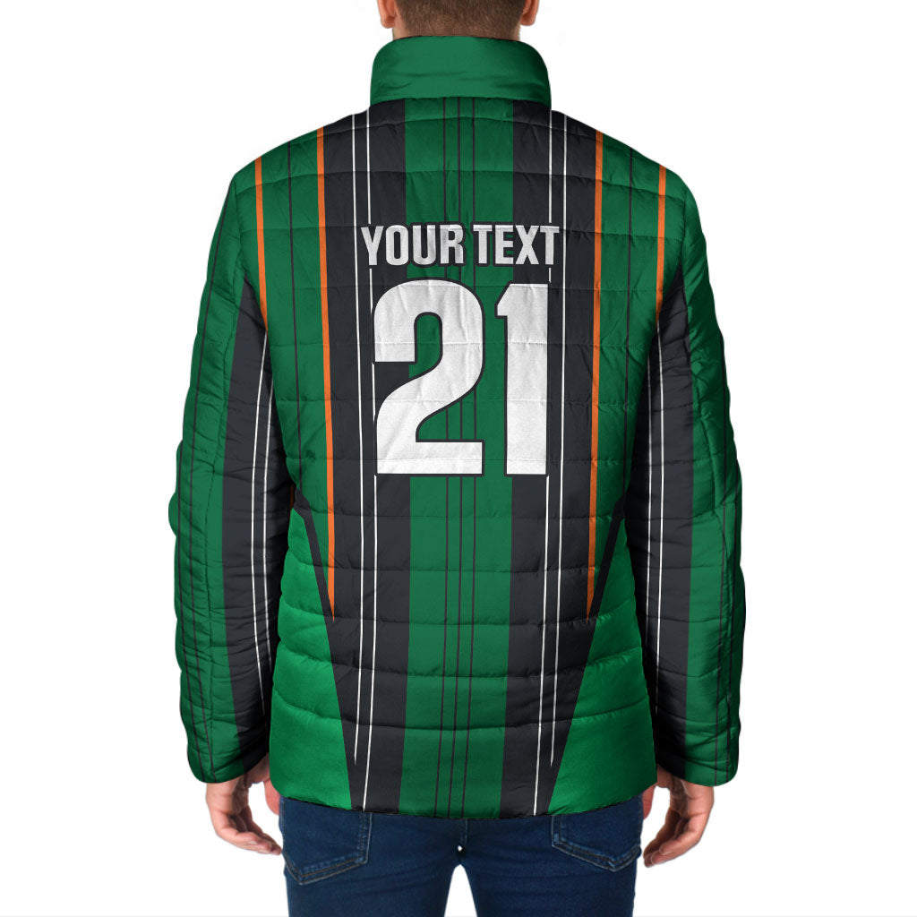2026 Autumn Rugby Nations Ireland Custom Padded Jacket Shamrock Gold Green Stripes Style