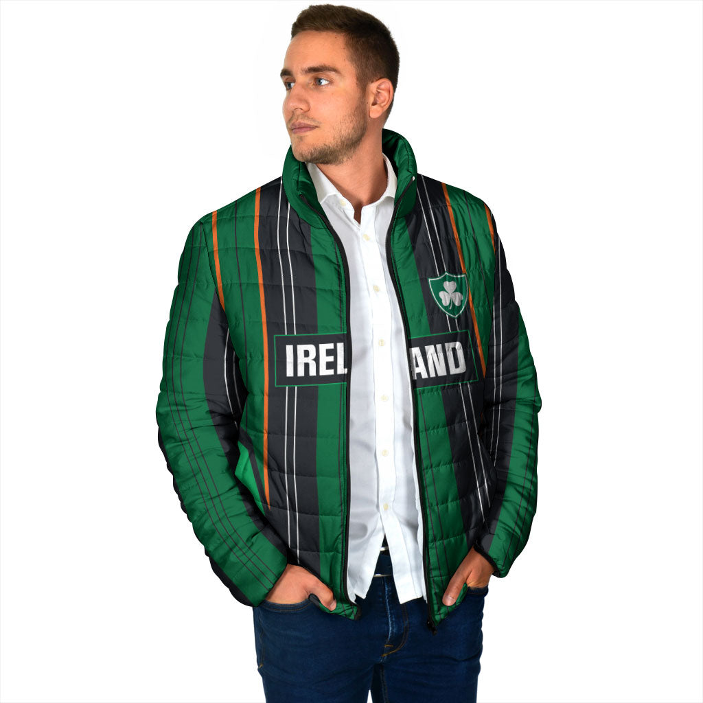 2026 Autumn Rugby Nations Ireland Custom Padded Jacket Shamrock Gold Green Stripes Style