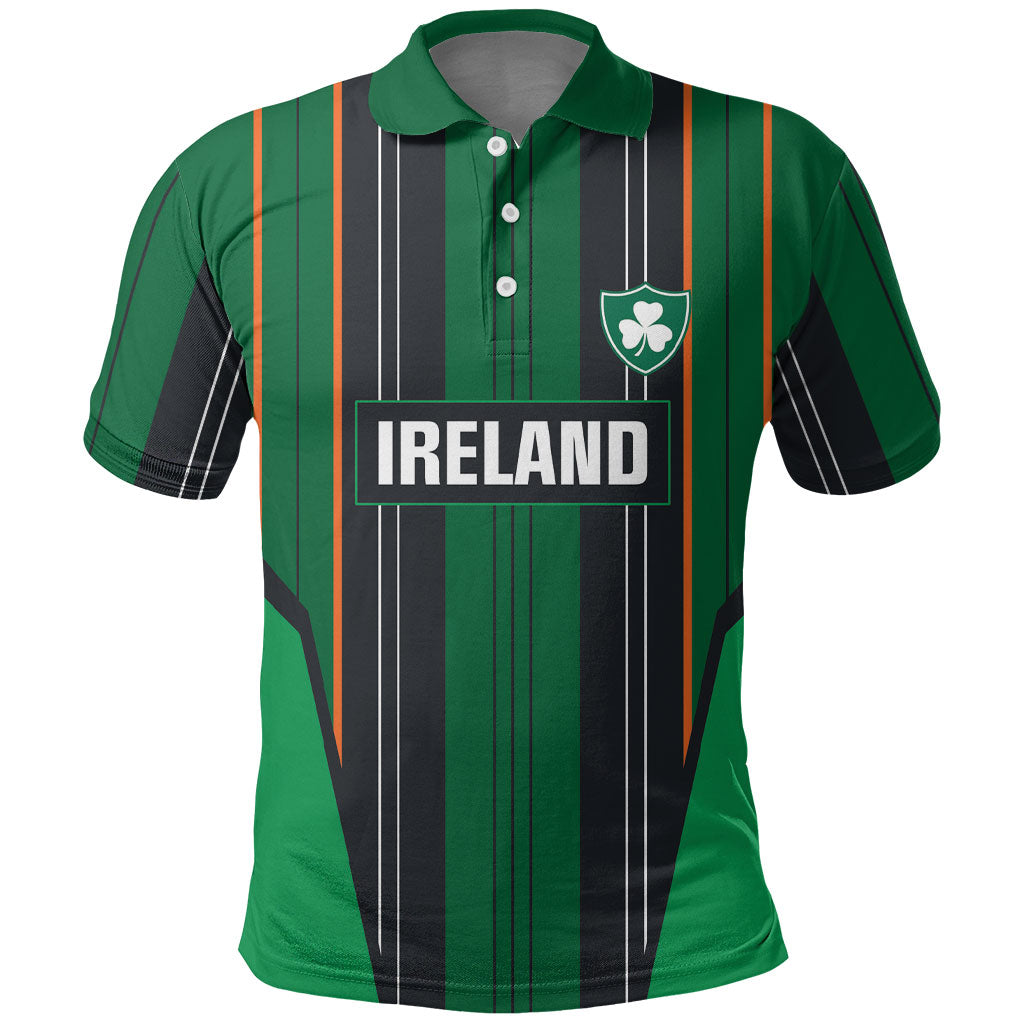 2026 Autumn Rugby Nations Ireland Custom Polo Shirt Shamrock Gold Green Stripes Style