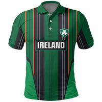 2026 Autumn Rugby Nations Ireland Custom Polo Shirt Shamrock Gold Green Stripes Style