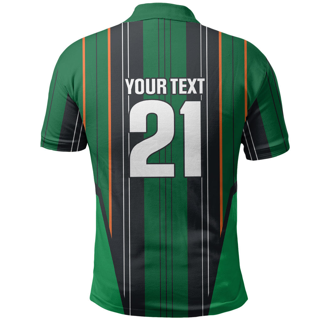 2026 Autumn Rugby Nations Ireland Custom Polo Shirt Shamrock Gold Green Stripes Style