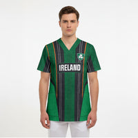 2026 Autumn Rugby Nations Ireland Custom Scrub Top Shamrock Gold Green Stripes Style