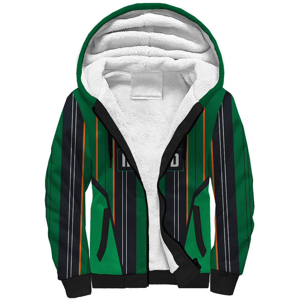 2026 Autumn Rugby Nations Ireland Custom Sherpa Hoodie Shamrock Gold Green Stripes Style