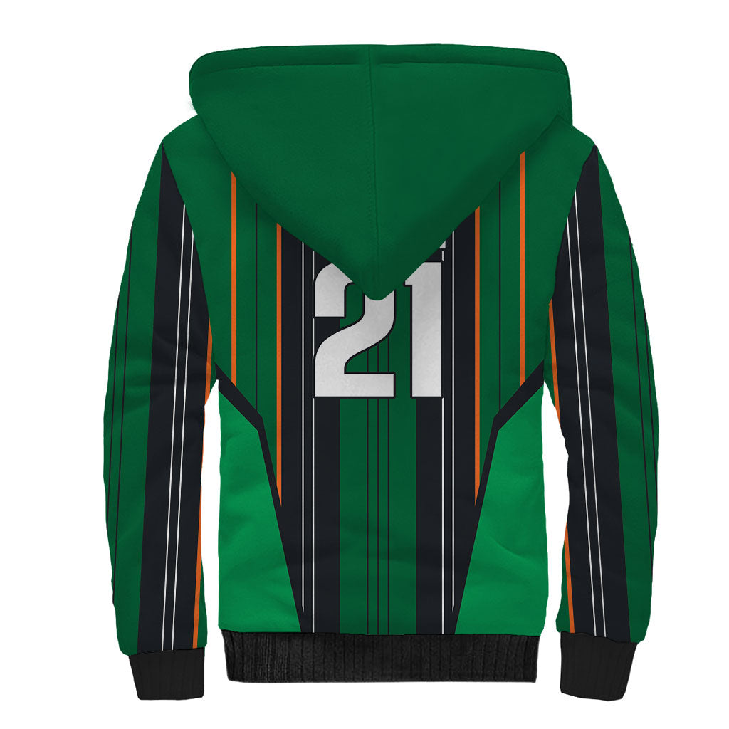 2026 Autumn Rugby Nations Ireland Custom Sherpa Hoodie Shamrock Gold Green Stripes Style