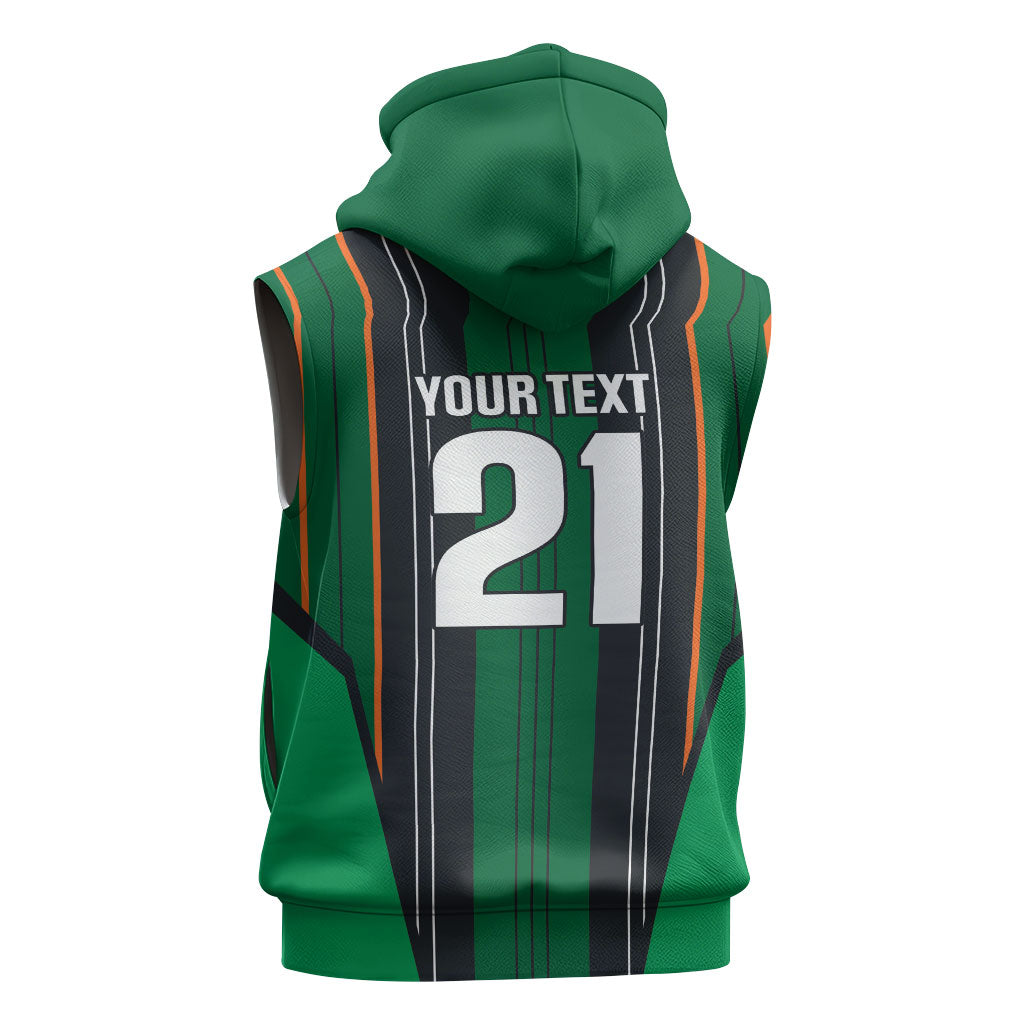2026 Autumn Rugby Nations Ireland Custom Sleeveless Hoodie Shamrock Gold Green Stripes Style