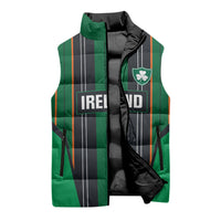 2026 Autumn Rugby Nations Ireland Custom Sleeveless Puffer Jacket Shamrock Gold Green Stripes Style