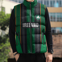 2026 Autumn Rugby Nations Ireland Custom Sleeveless Puffer Jacket Shamrock Gold Green Stripes Style