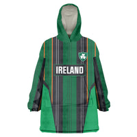 2026 Autumn Rugby Nations Ireland Custom Wearable Blanket Hoodie Shamrock Gold Green Stripes Style