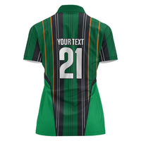 2026 Autumn Rugby Nations Ireland Custom Women Polo Shirt Shamrock Gold Green Stripes Style