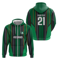 2026 Autumn Rugby Nations Ireland Custom Zip Hoodie Shamrock Gold Green Stripes Style