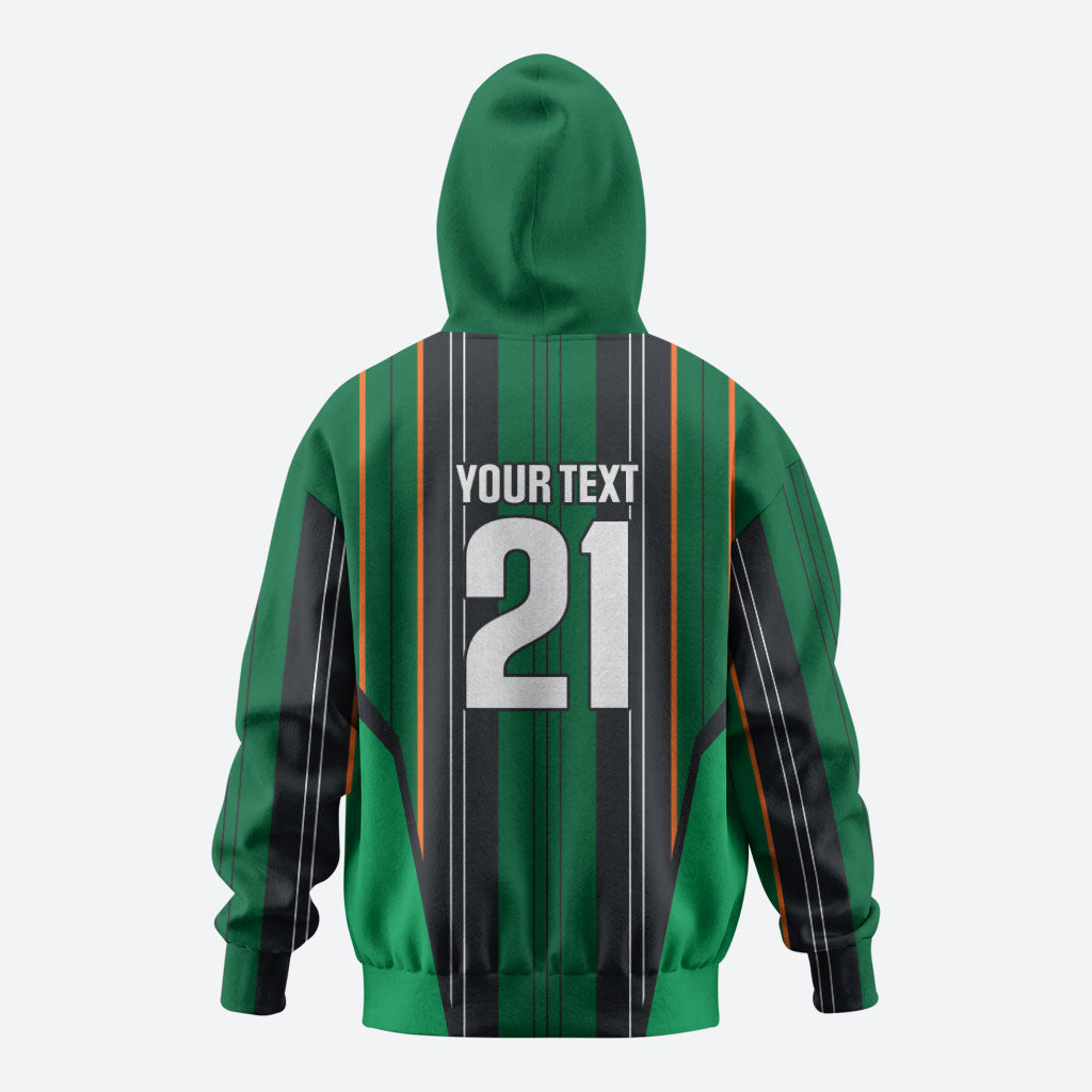 2026 Autumn Rugby Nations Ireland Custom Zip Hoodie Shamrock Gold Green Stripes Style