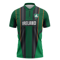 2026 Autumn Rugby Nations Ireland Custom Zipper Polo Shirt Shamrock Gold Green Stripes Style