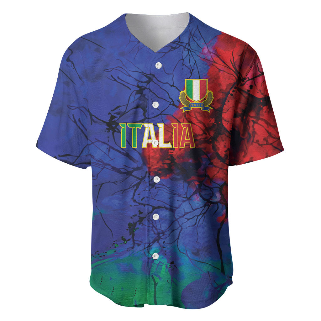 2026 Autumn Rugby Nations Italy Custom Baseball Jersey Flag Italian Watercolour Art