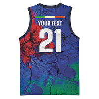 2026 Autumn Rugby Nations Italy Custom Basketball Jersey Flag Italian Watercolour Art