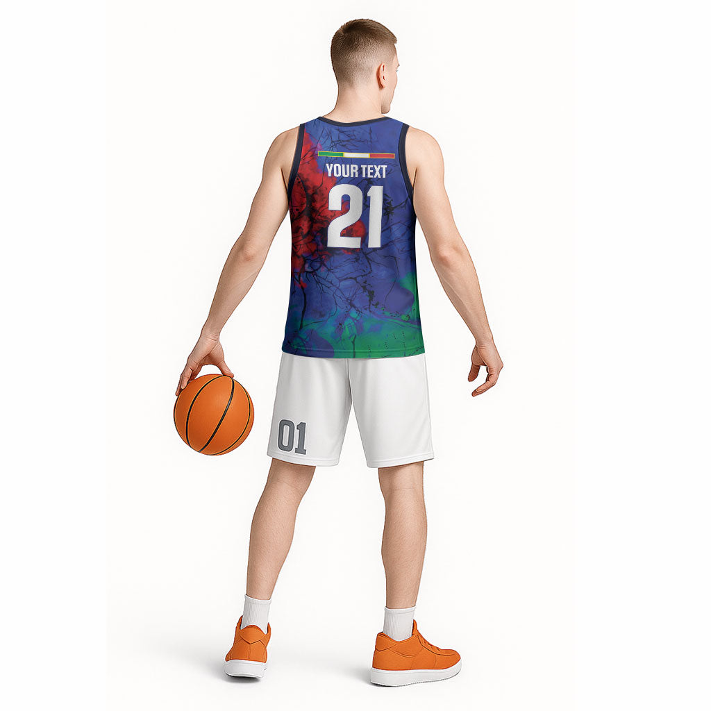 2026 Autumn Rugby Nations Italy Custom Basketball Jersey Flag Italian Watercolour Art
