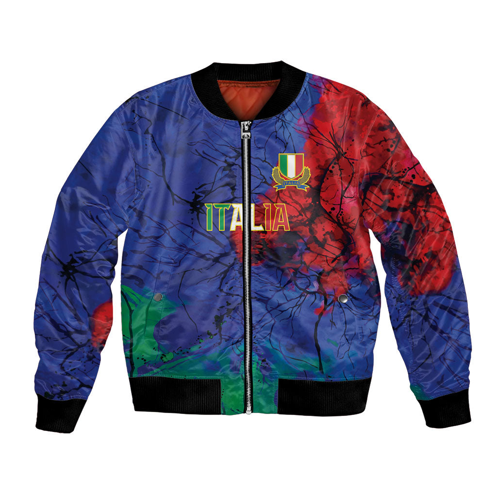 2026 Autumn Rugby Nations Italy Custom Bomber Jacket Flag Italian Watercolour Art