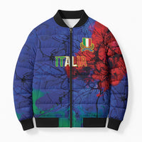 2026 Autumn Rugby Nations Italy Custom Bomber Puffer Jacket Flag Italian Watercolour Art