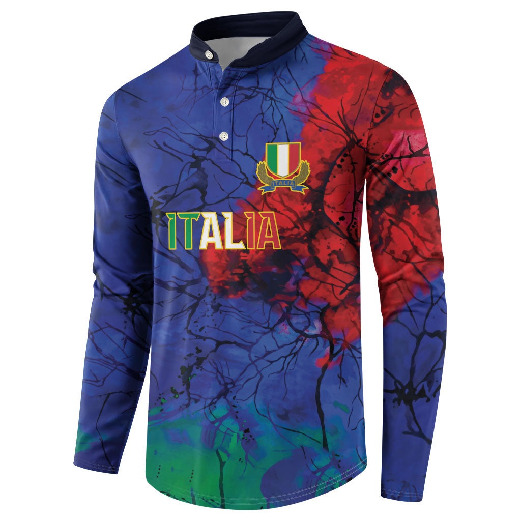2026 Autumn Rugby Nations Italy Custom Button Sweatshirt Flag Italian Watercolour Art