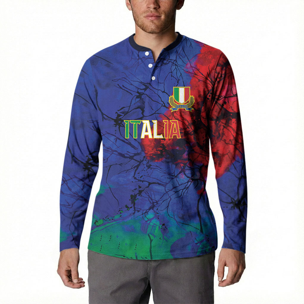 2026 Autumn Rugby Nations Italy Custom Button Sweatshirt Flag Italian Watercolour Art