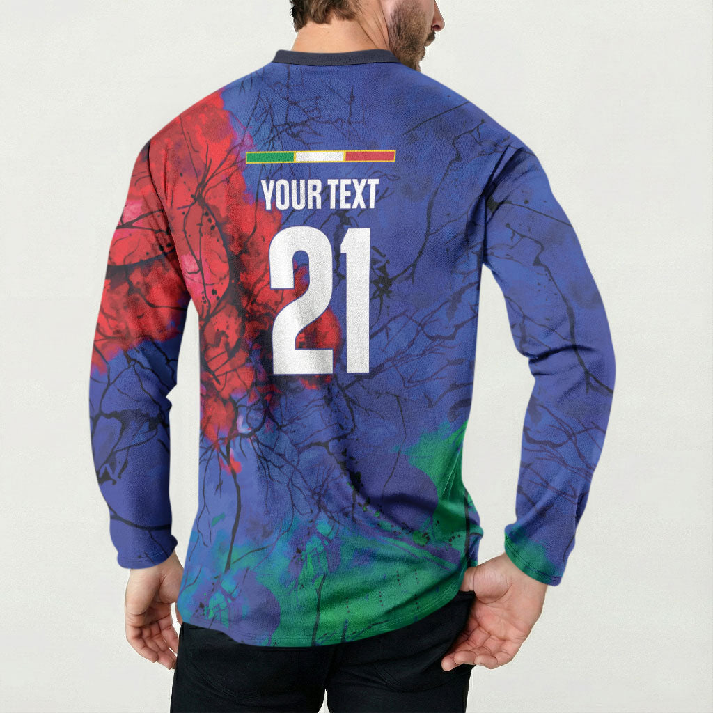 2026 Autumn Rugby Nations Italy Custom Button Sweatshirt Flag Italian Watercolour Art