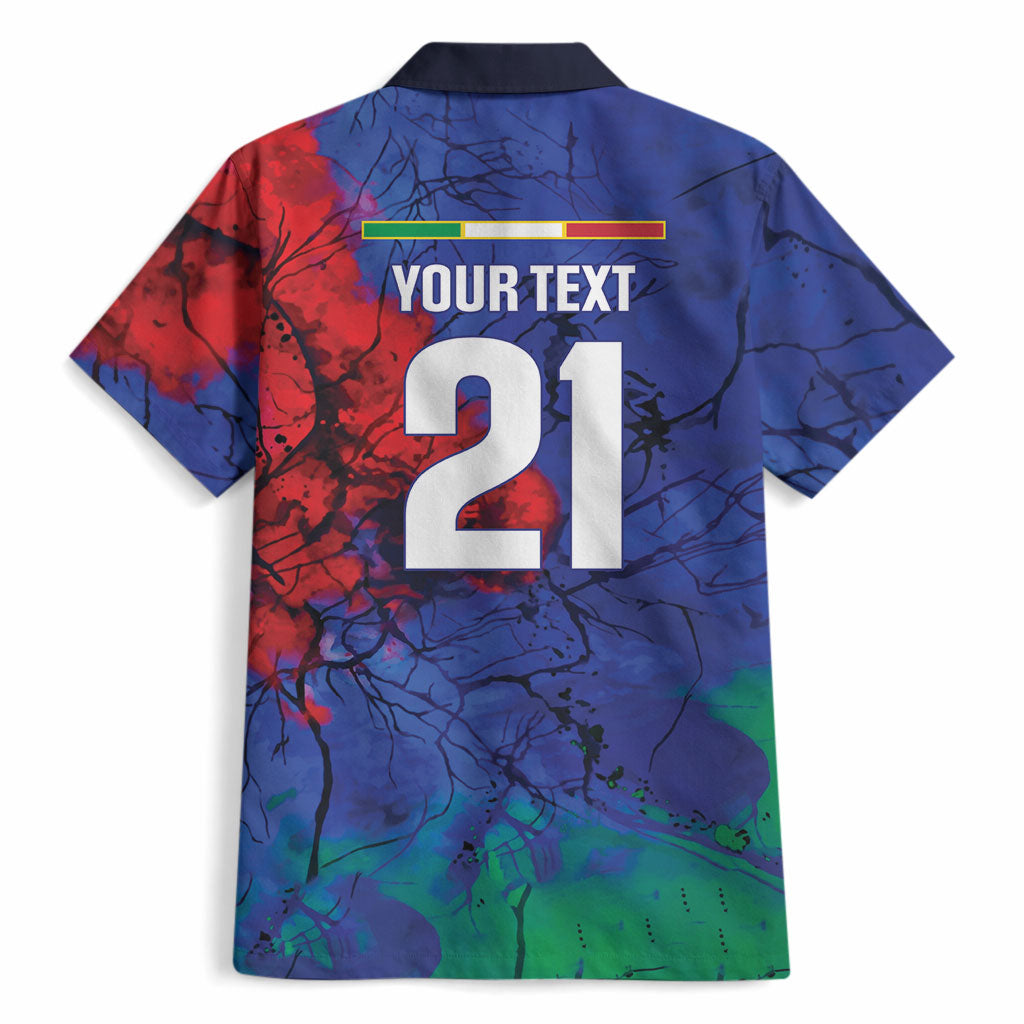 2026 Autumn Rugby Nations Italy Custom Hawaiian Shirt Flag Italian Watercolour Art