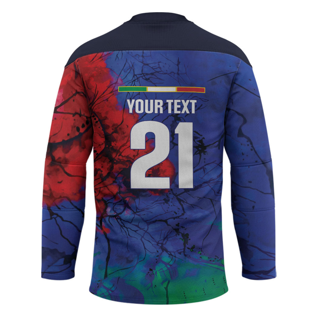 2026 Autumn Rugby Nations Italy Custom Hockey Jersey Flag Italian Watercolour Art