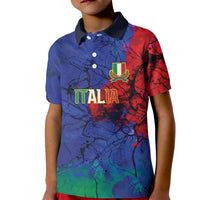 2026 Autumn Rugby Nations Italy Custom Kid Polo Shirt Flag Italian Watercolour Art