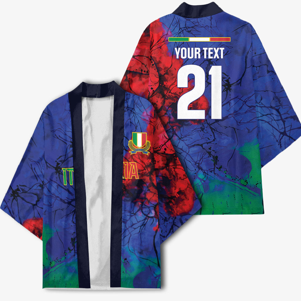 2026 Autumn Rugby Nations Italy Custom Kimono Flag Italian Watercolour Art