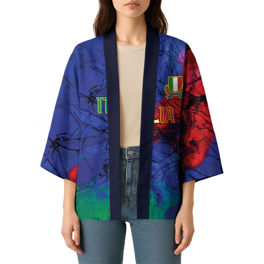 2026 Autumn Rugby Nations Italy Custom Kimono Flag Italian Watercolour Art