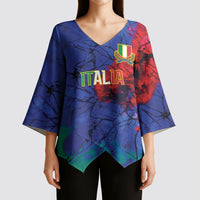 2026 Autumn Rugby Nations Italy Custom Kimono Sleeve Blouse Flag Italian Watercolour Art