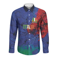 2026 Autumn Rugby Nations Italy Custom Long Sleeve Button Shirt Flag Italian Watercolour Art