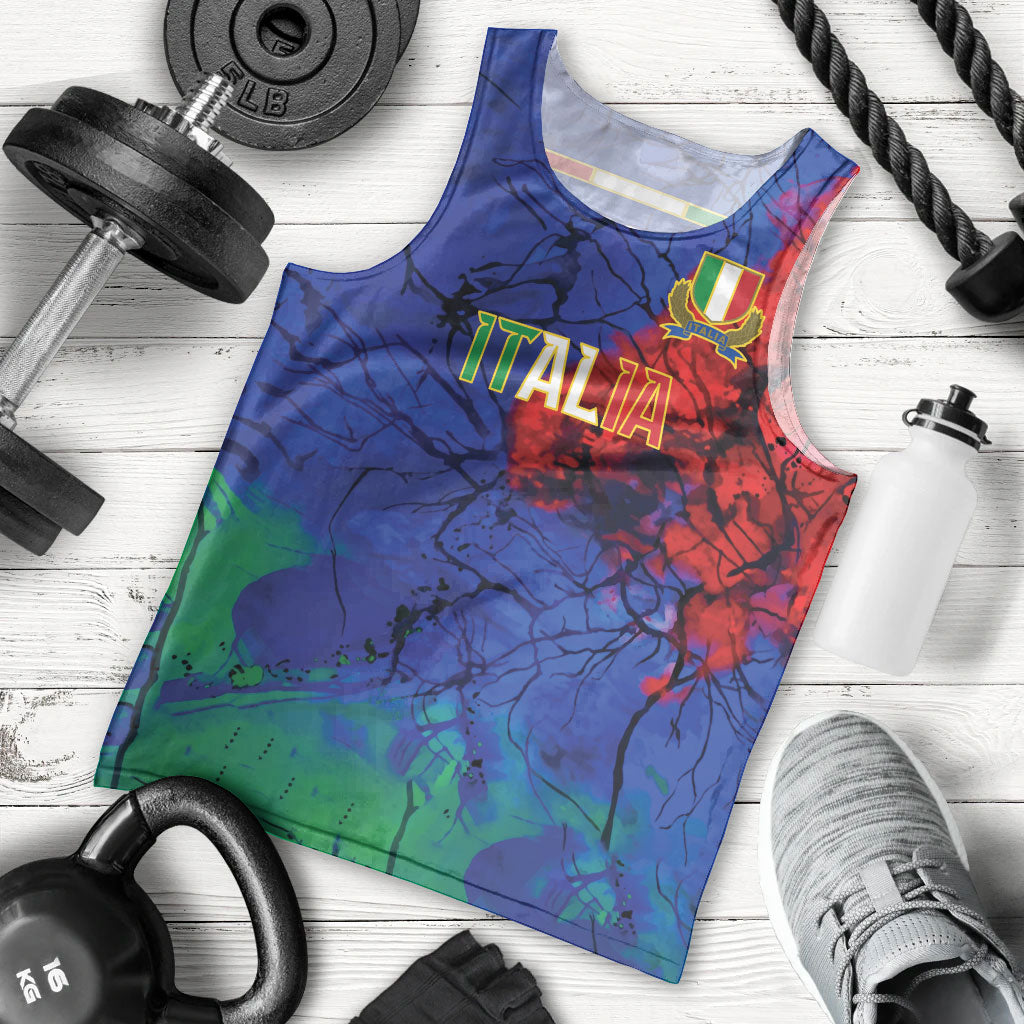 2026 Autumn Rugby Nations Italy Custom Men Tank Top Flag Italian Watercolour Art
