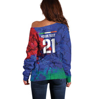 2026 Autumn Rugby Nations Italy Custom Off Shoulder Sweater Flag Italian Watercolour Art