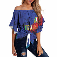 2026 Autumn Rugby Nations Italy Custom Off Shoulder Wrap Waist Top Flag Italian Watercolour Art