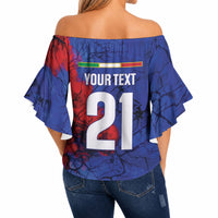 2026 Autumn Rugby Nations Italy Custom Off Shoulder Wrap Waist Top Flag Italian Watercolour Art